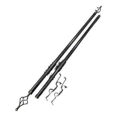 Expandable Curtain Double Rod with Twisted Cage Finial - 2m